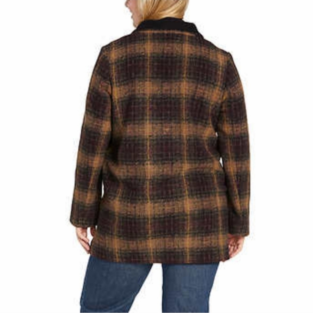 NEW Pendleton Women's Wool Blend Walker Topper Coat Green Blue Plaid - Picture 15 of 16